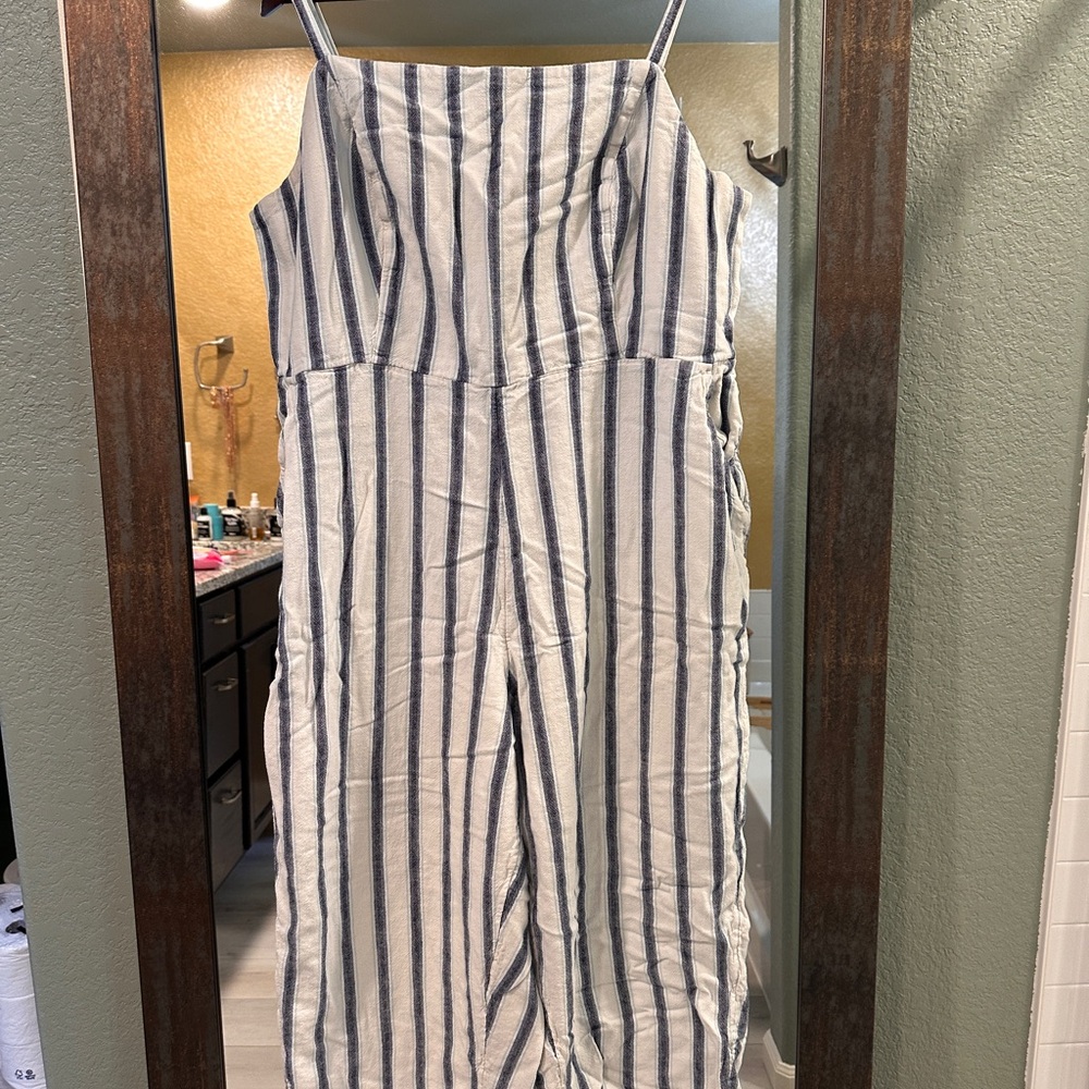 Old Navy Striped Jumpsuit in Navy and White